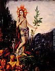 Gustave Moreau Wall Art - Apollo and the Satyrs